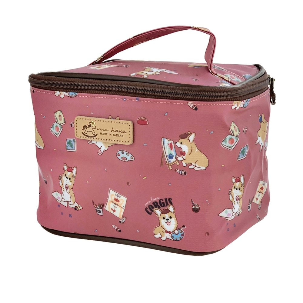 Waterproof Corgi Artist Travel Makeup Cosmetic Bag